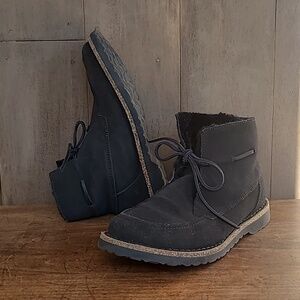 EUC Birkenstocks Bootie Women's sz 38/7US Bakki Black Suede with Faux Fur Lining